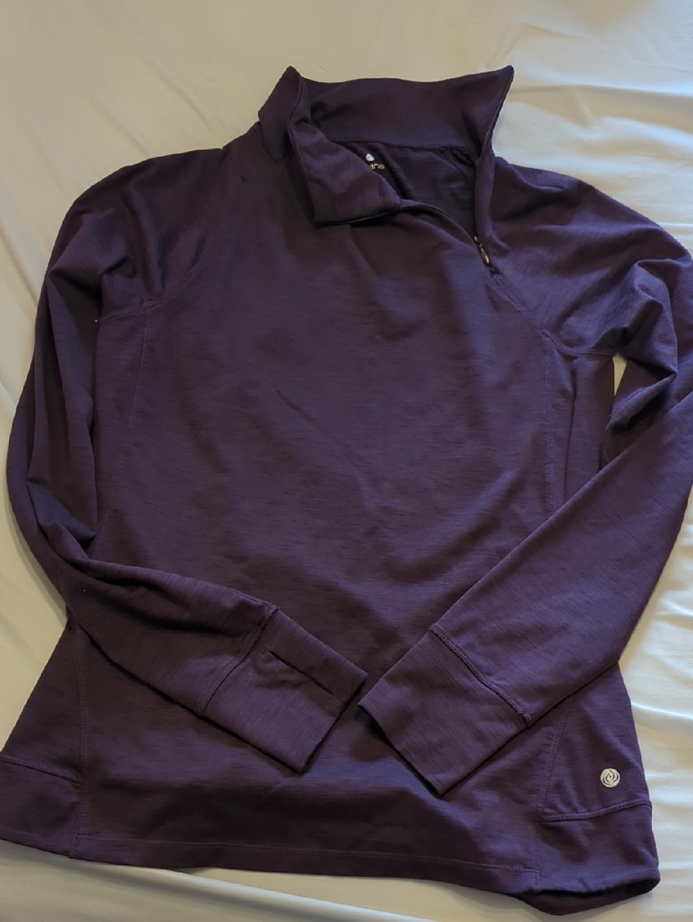 Apana Long Sleeve Quarter-Zip Top in Deep Plum